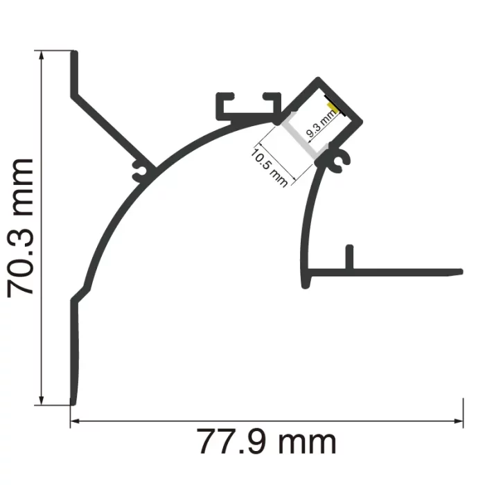LED Channel L2000×77.9×70.3mm - SP54-LED Aluminum Channel--SP54