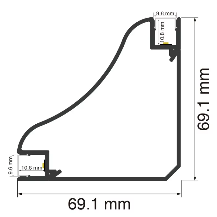 LED Channel L2000×69.1×69.1mm - SP56-Surface Mount LED Channel--SP56