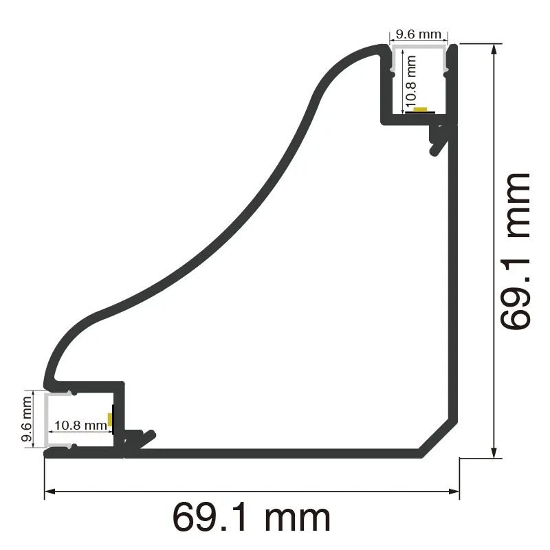LED Channel L2000×69.1×69.1mm - SP56-LED Aluminum Channel--SP56