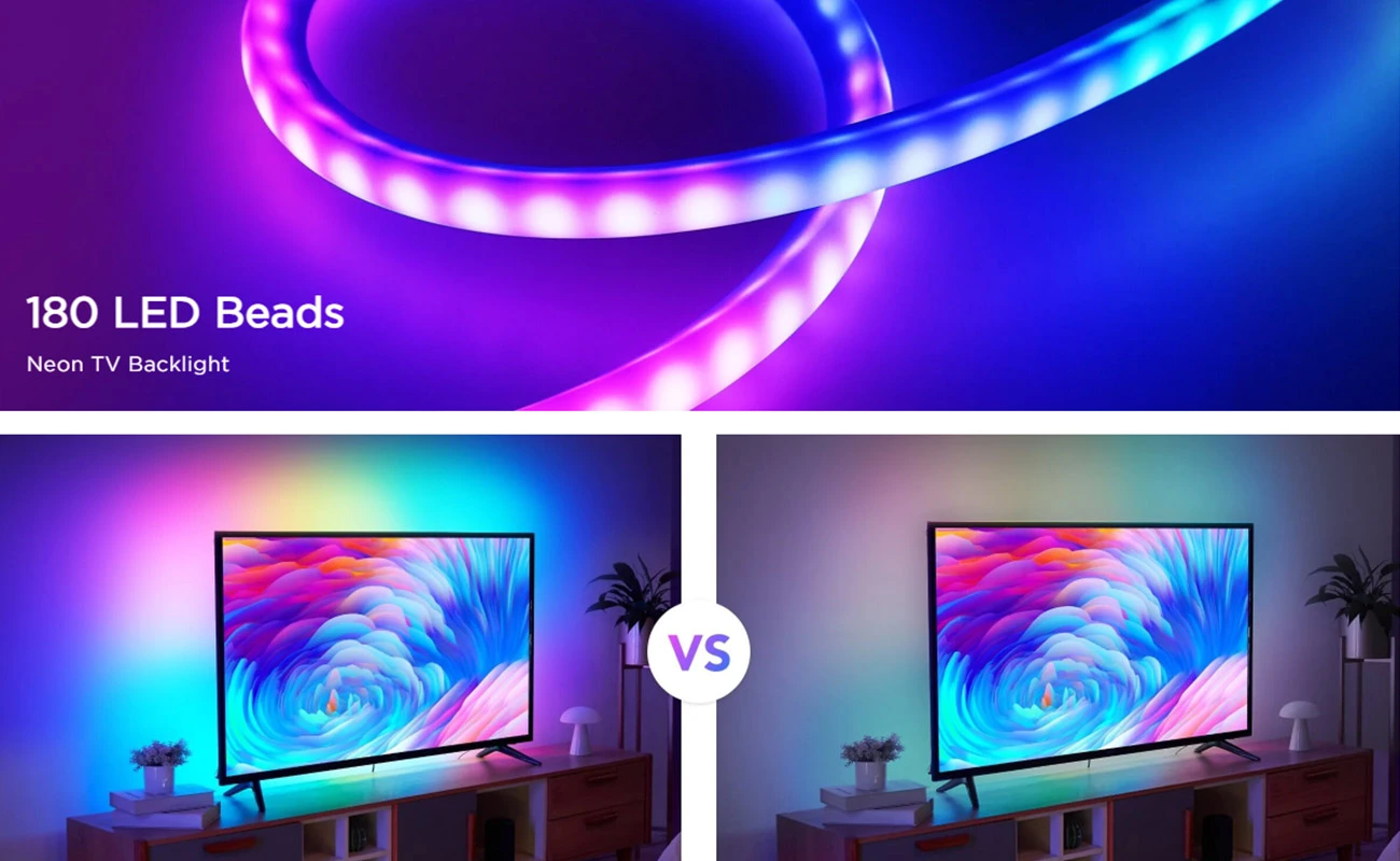 12V 5050 RGBIC Neon TV Baklýsing-RGB LED Strip ljós--01