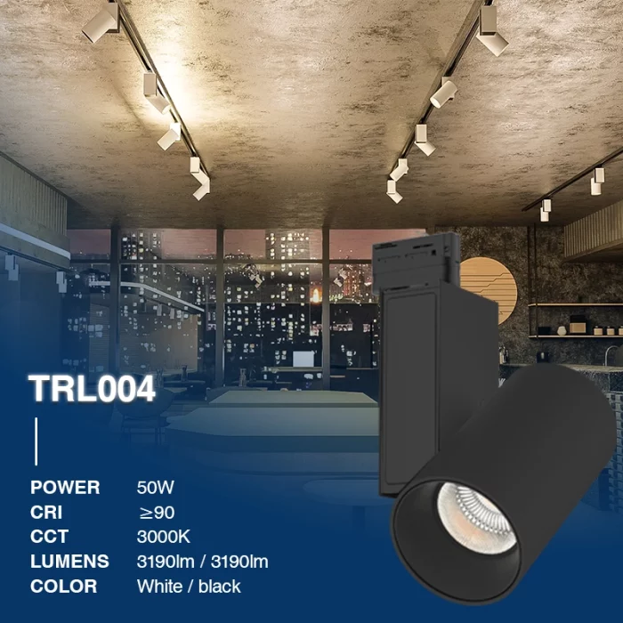 Tsatani Kuwala kwa LED | 55˚ | CRI≥90 | UGR≤19 | PF0.9 | 3 Year Warranty-Commerce Track Lighting--T0401B 1