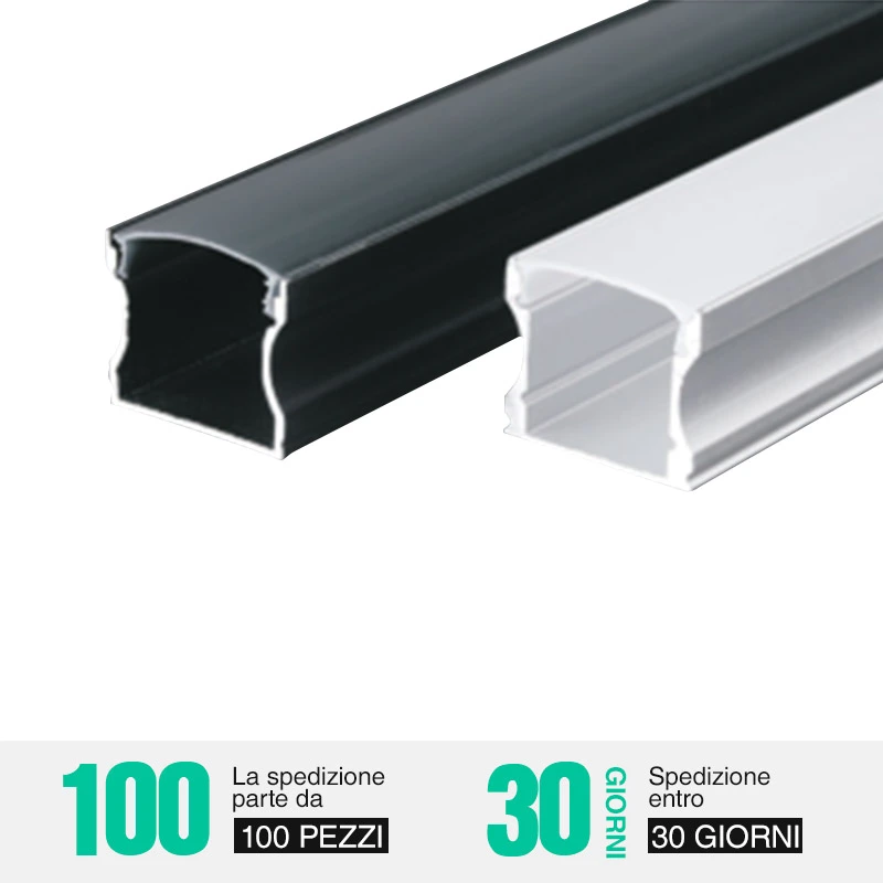 LED aluminiumsprofil - MS449 (Passer for 10 mm stripelys) - Innfelt LED-kanal - 01