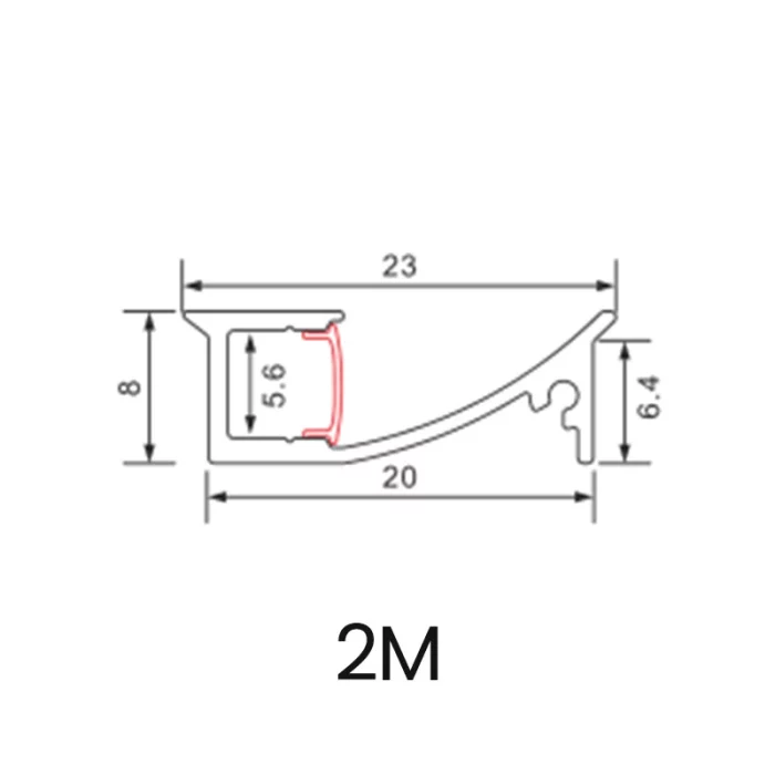 MS342 LED-aluminiumprofil lämplig för 5 mm ljuslister-LED-profiler--02