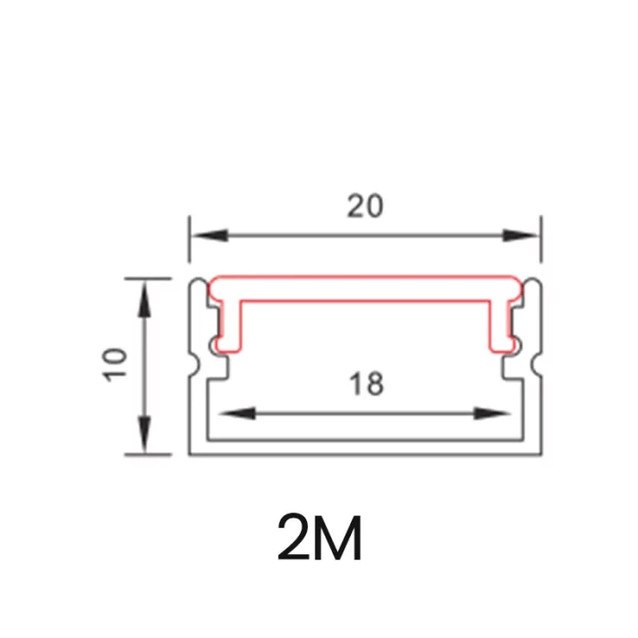 MS448 LED channel, width 46mm, length 2M, suitable for all light strips-Recessed LED Channel--02