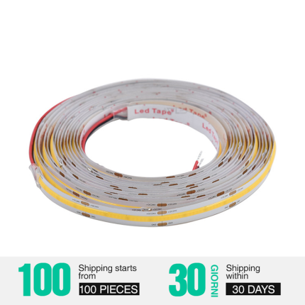 3000k 4000k 6500k Cob Light Strip, nyt kredsløbsdesign 504 LEDs/M 12w/M-White LED Strip Lights--COB LED Light Strip 6500K