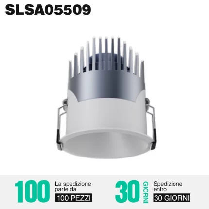 אור תקרה שקוע LED מתאים למטבח, 9w, גודל פתיחה 55 מ"מ-תאורה שקועה למטבח--SLSA05509